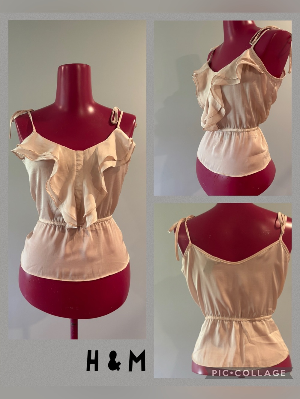 H&M Women's blush Ruffle Top